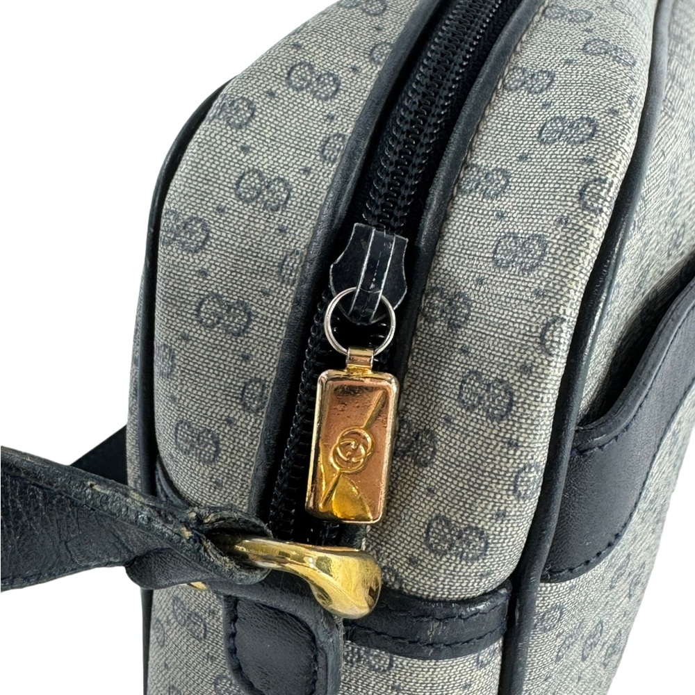 GUCCI Navy Blue Canvas Supreme Micro GG Blue Trim Crossbody Bag Authenticated - Picture 11 of 17